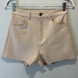 🍁 NWT Zara Faux Suede Neutral Stretch Mini High Waisted Shorts 3142/348/712 XS
